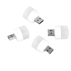 Minimalist USB night lights with translucent covers on white background for soft eye care