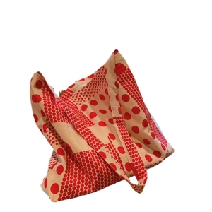 Sac fourre-tout vintage en toile à pois rouges pour femmes grande capacité quotidien