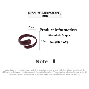 Detail of dark red acrylic spiral bangle with 7.5cm diameter and 16.9g weight