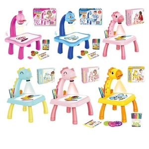 Childrens multi-style deer projector drawing table set for early educational art learning