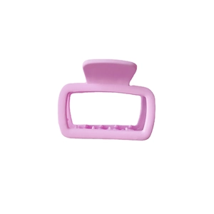 Pink matte square hair claw clip for elegant hairstyles shown on white background