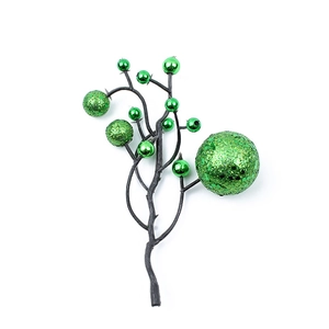 Artificial Christmas berry picks for wreath decoration with matte and glitter finish