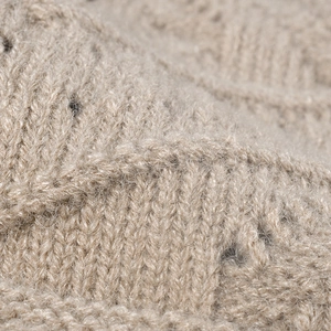Bonnet d'hiver en tricot torsadé beige pour femme doublé polaire chaud