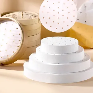 Détail du papier silicone perforé anti-adhésif pour paniers de cuisson en bambou
