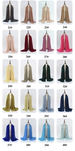 Detailed catalog of chiffon hijab scarves in 20 vibrant colors for women