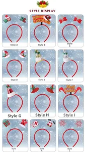 Style display of twelve festive Christmas headbands featuring reindeer antlers and sequins