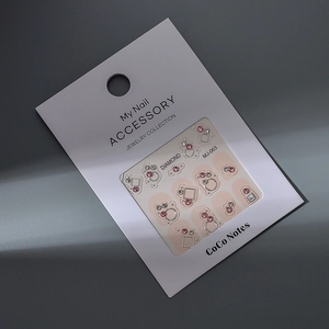 Vista detallada de pegatinas 5D para uñas MJ-063 con diamantes geométricos rosa y plata