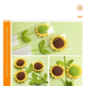 Handgehaakte zonnebloem simulatiefloem voor huisdecoratie en feestelijk cadeau