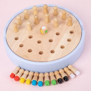 Wooden memory chess board game for kids' logical thinking and cognitive training