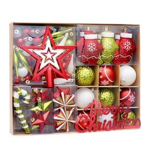Coffret de 70 décorations de Noël avec cimier étoile, boules colorées et ornements divers