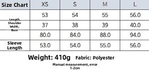 Detailed size guide table for women's V-neck slim top and flared trousers fashion set
