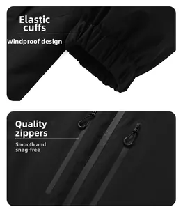 Details zu elastischen Bündchen und wasserdichtem Reißverschluss der Outdoor-Jacke