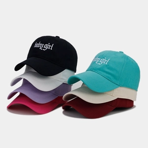 Babygirl Gothic Lettering Embroidered Baseball Cap Cotton Adjustable Curved Brim Streetwear Fashion Hat