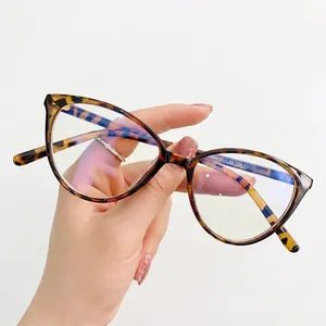 Retro Cat Eye Anti Blue Light Glasses Butterfly Frame Oversized Lightweight PC Eyeglasses For Women