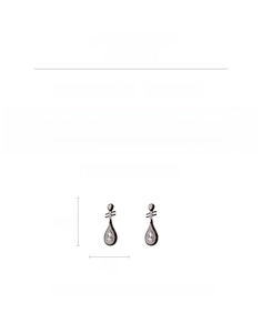 Detailed view showing dimensions and weight of silver-plated rhinestone teardrop earrings