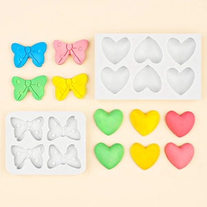 Silikonform-Set mit Herz- und Schmetterlingsformen für die Fondant-Tortendekoration