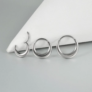 Polished silver G23 titanium hinged segment ring set for nose and ear piercing