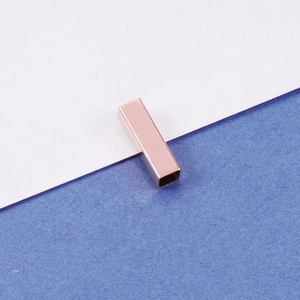 Hollow rectangular 3D stainless steel tube in rose gold for DIY jewelry making