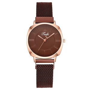 Elegant ladies watch featuring coffee brown dial and magnetic Milanese mesh strap