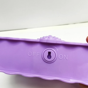 Purple DIY book jewelry box with ON OFF switch and floral relief detail