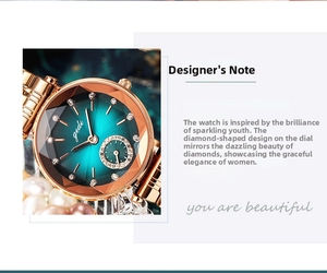 Detailed macro view of diamond-cut glass face and sparkling rhinestone indices on luxury watch
