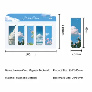 Set de marcadores magnéticos Heaven Cloudy con diseños de nubes y flores para libros