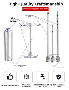 Kit d'injecteur de viande en acier inoxydable 304 avec trois aiguilles pour marinade BBQ