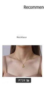 Model wearing gold 18K plated star pendant necklace on a delicate chain at the collarbone