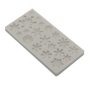 Light gray snowflake silicone mold for Christmas fondant cake decoration and baking crafts
