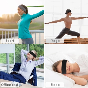 Versatile black and grey elastic sports headbands for yoga, exercise and sleep use