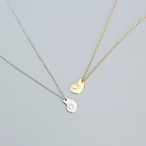 Nautilus Sea Shell Pendant Necklace 925 Sterling Silver Minimalist Plated O-Chain Fashion Jewelry Women