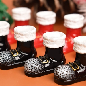 Miniature resin Santa Claus boots for Christmas DIY crafts and desktop holiday decor