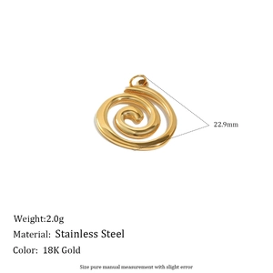 Macro detail showing dimensions and weight of the 18K gold plated stainless steel sun pendant