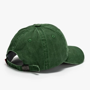 Berretto da baseball vintage in cotone lavato verde con fibbia in metallo regolabile