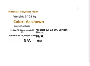 Detailed size chart for floral crop top showing measurements for S, M, and L sizes