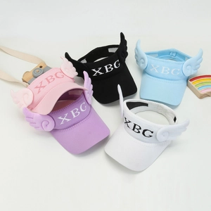 Kids open top sun hats with cute side wings in five colors for summer outdoor protection