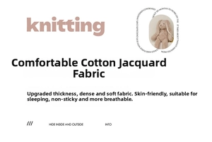 Detailed view of light brown plush bunny showing soft jacquard velvet fabric texture