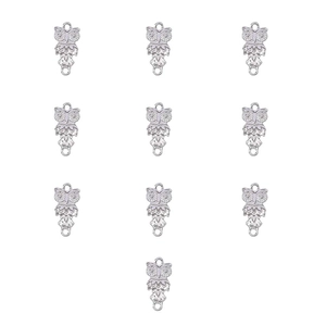 Set of 10 vintage silver owl metal pendants for DIY jewelry and hair accessories