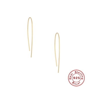 Eleganti orecchini a gancio in argento sterling S925 con finitura dorata lucida