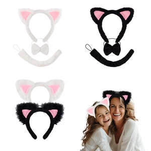 Plush Cat Ears Headband Faux Fur Animal Ear Hair Hoop For Face Wash Makeup Cosplay Halloween Party Costume Accessories