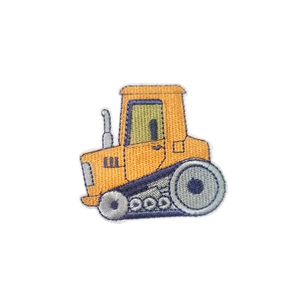 Orange bulldozer cartoon embroidery patch for clothing DIY applique and iron-on accessories