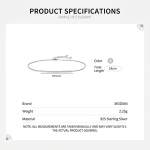 Adjustable S925 sterling silver bracelet for women with sparkling cubic zirconia stones