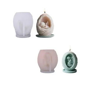 Moule en silicone pour bougies d'ange dans un œuf de plumes pour DIY et savon