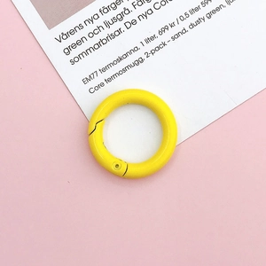 Yellow 25mm round spring ring gate buckle for DIY jewelry and keychain accessories