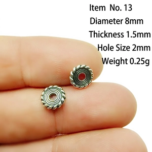 Detailed view of silver alloy spacer bead No. 13 with 8mm diameter for DIY jewelry
