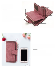 Women long matte PU leather wallet with large capacity and multi card holder clutch purse