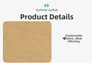 Gros plan d'un chapeau de soleil kaki montrant les coutures détaillées et la texture du tissu