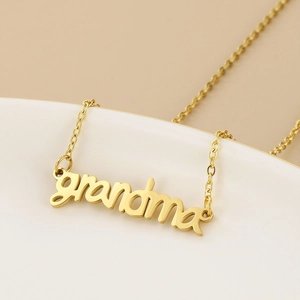 Grandma Letter Pendant Necklace Stainless Steel Minimalist Mother's Day Gift For Women Fashion Jewelry