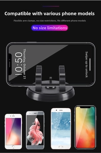 Universal black car phone mount with adjustable flexible arms and wide compatibility