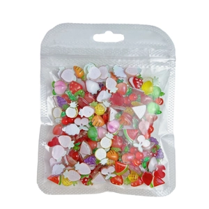 Mixed resin fruit nail art charms including strawberry and watermelon for DIY crafts